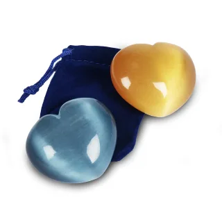 Coloured Velour Pouches — cats eye heart pack 2