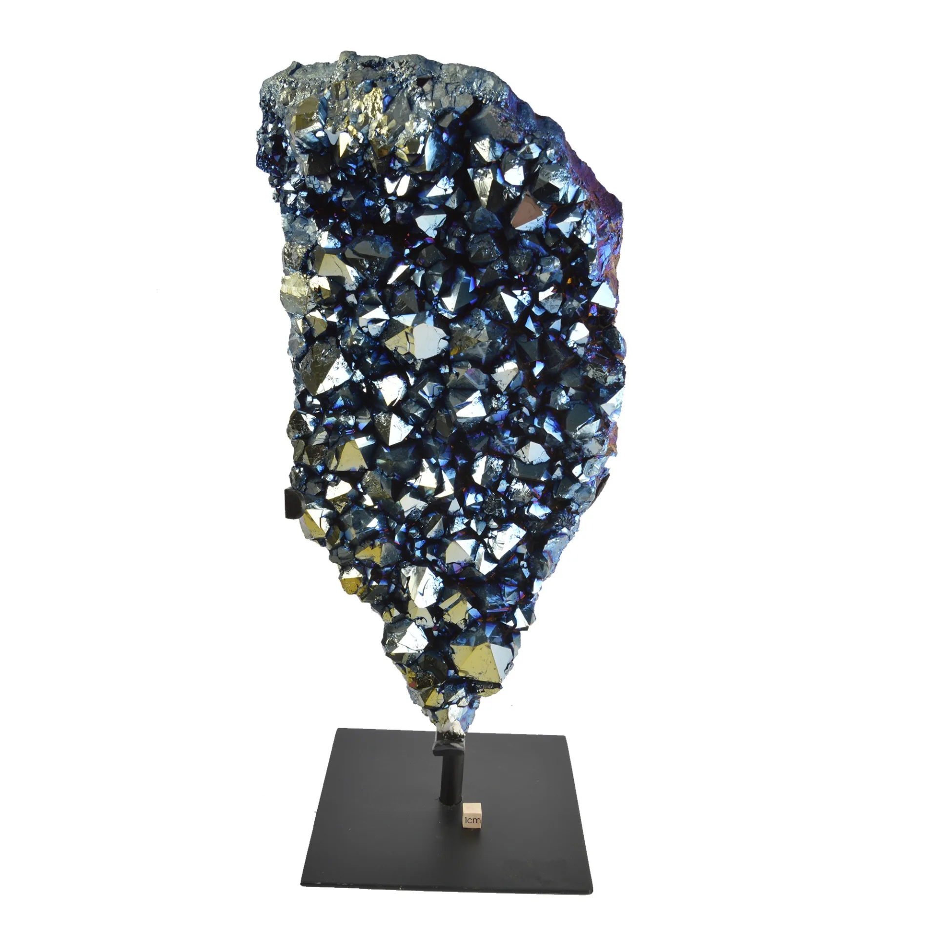 Blue Coated Amethyst Druze on Metal Base- 40% Off