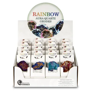 Rainbow Aura Quartz Geode Pack