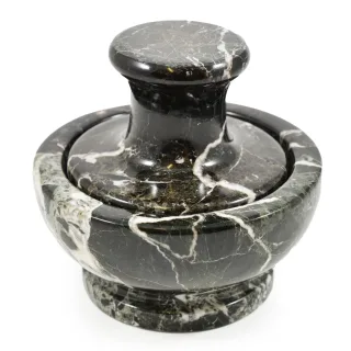 Black Marble Mushroom Pestle & Mortar