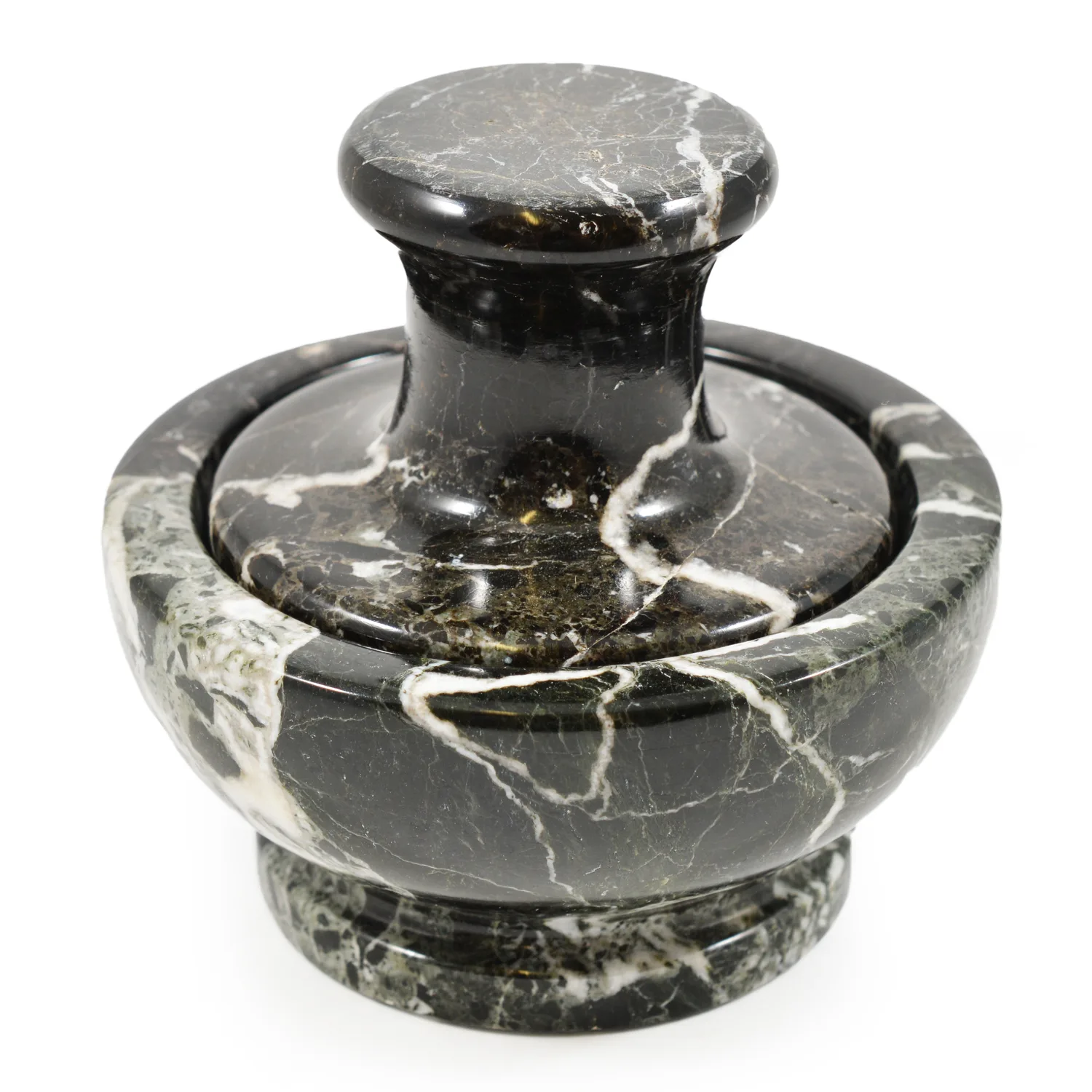 Black Marble Mushroom Pestle & Mortar
