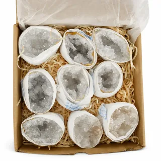Boxed Natural White Geode Halves (view 2)