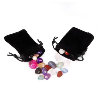 Small Black Velour Pouches