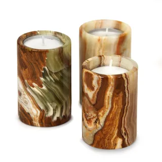3" Cylinder Tea-Light Holders — 3 onyx cylinder tea light holder 3