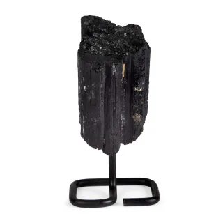 Black Tourmaline on Metal Base — 7092