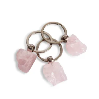 Mineral Keyrings- 25% Off For August — rough rose quartz keyring 2