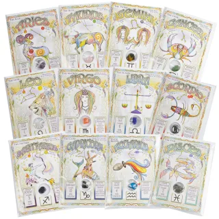 Zodiac Card Wooden Display Unit — zodiac cards range 1
