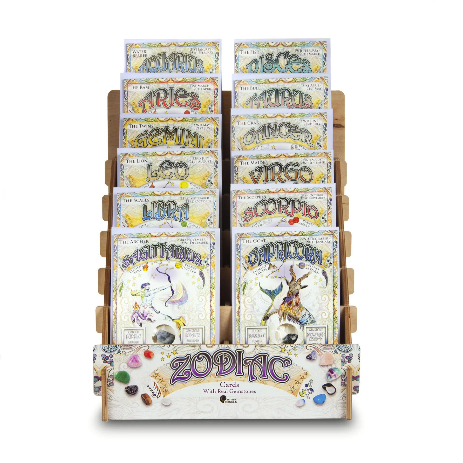 Zodiac Card Wooden Display Unit