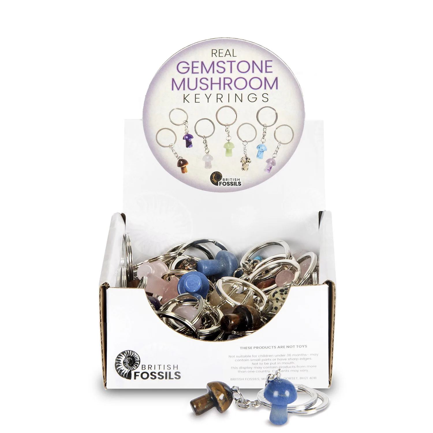 Gemstone Mushroom Keyrings