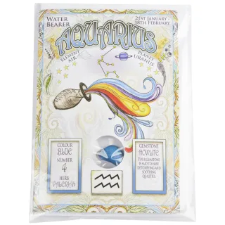 Zodiac Cards with Gemstones — zodiac card aquarius