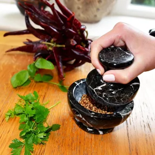 Black Marble Mushroom Pestle & Mortar — nx1icl. ac sl1500
