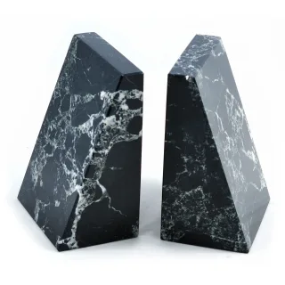 Marble Wedge Bookends — wedge bookends black marble