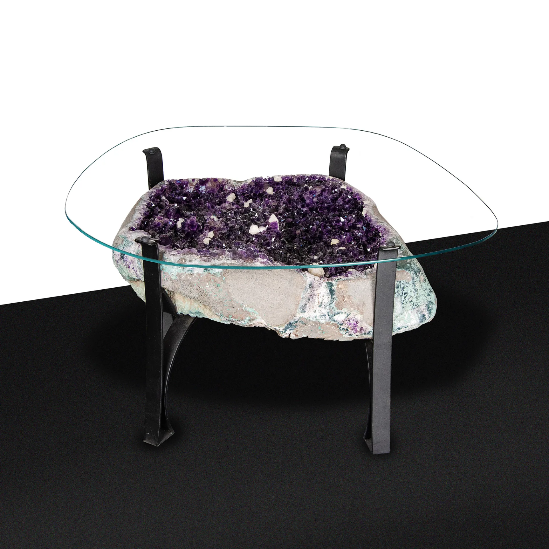 Amethyst table With Glass- 29% Off