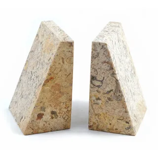 Marble Wedge Bookends — wedge bookends fossilstone