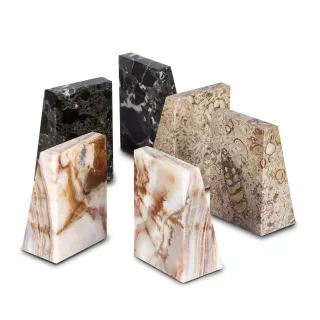 Marble Wedge Bookends — marble bookend group