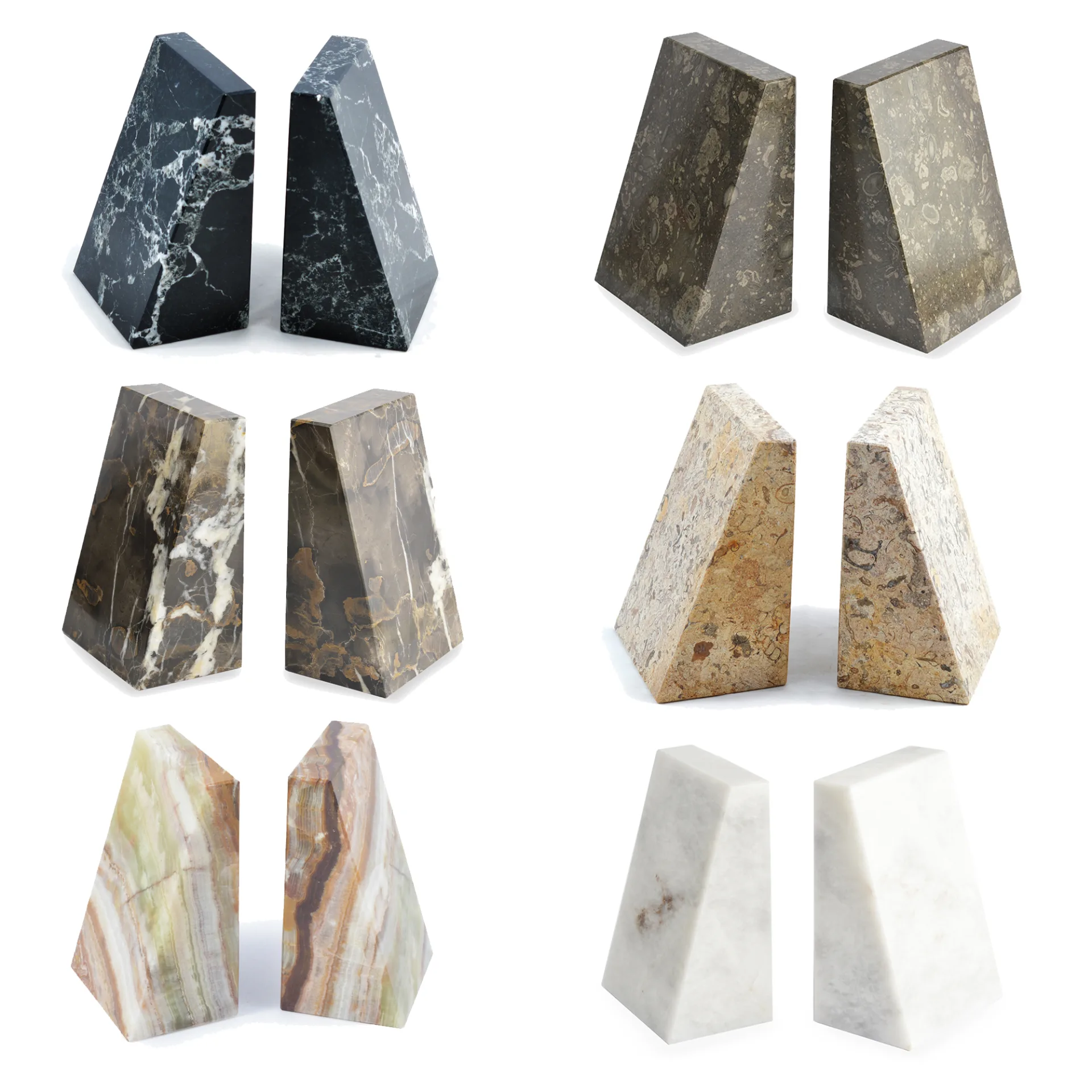 Marble Wedge Bookends