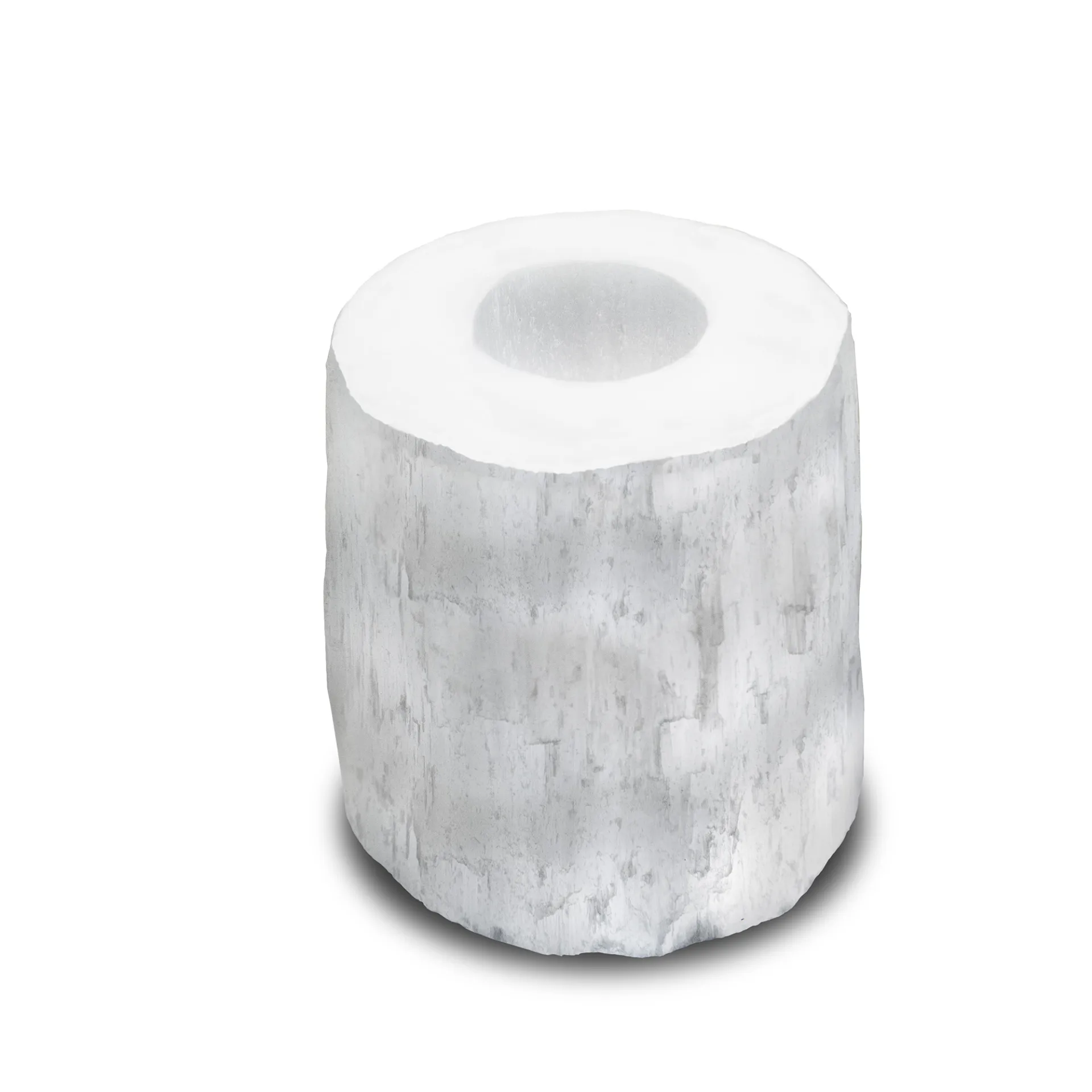 White Selenite Tea-Light Holder