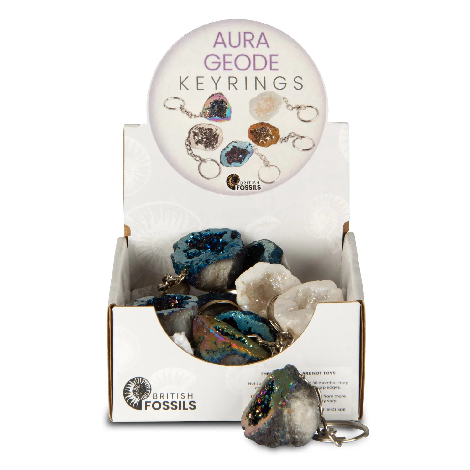 Aura Geode Keyring Till-Point Pack- 30% Off